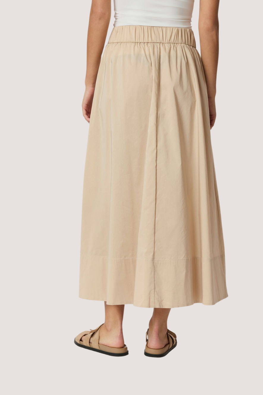 NEO NOIR - YARA LONG POPLIN SKIRT - DARK SAND