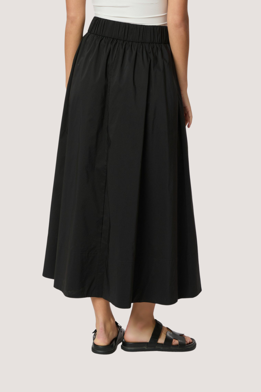NEO NOIR - YARA LONG POPLIN SKIRT - BLACK