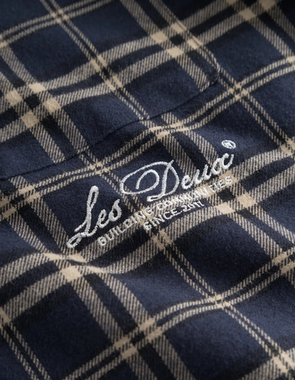 LES DEUX - LUDWIG FLANNEL PYJAMAS - DARK NAVY