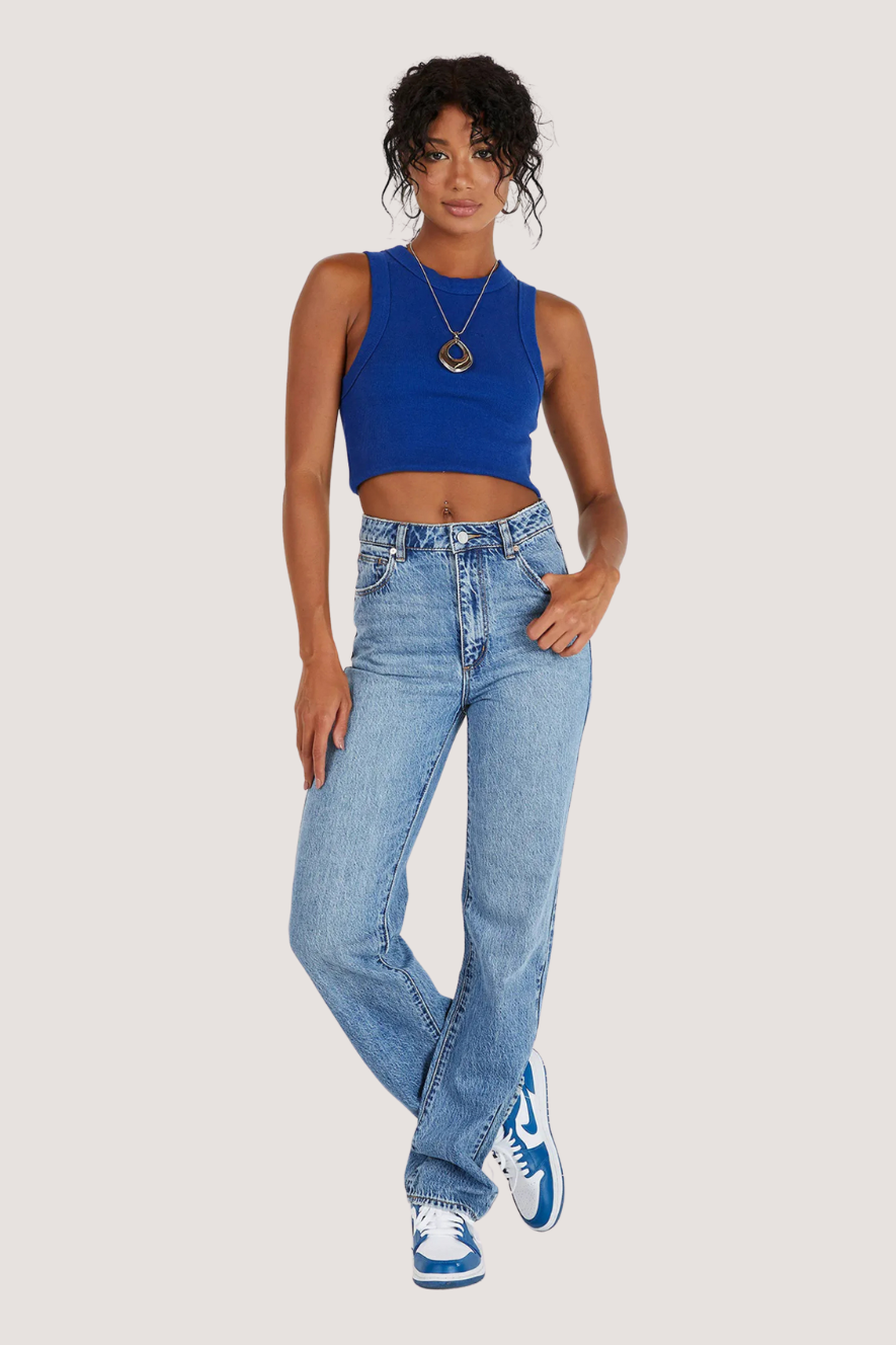 ABRAND - A 94 HIGH STRAIGHT ZOEY  - ORGANIC MID BLUE