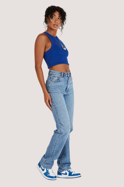 ABRAND - A 94 HIGH STRAIGHT ZOEY  - ORGANIC MID BLUE