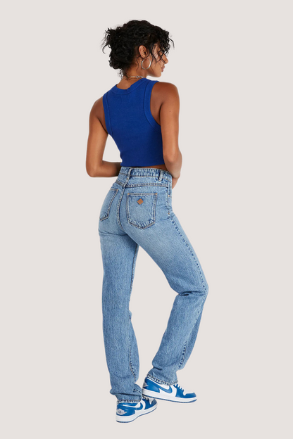 ABRAND - A 94 HIGH STRAIGHT ZOEY  - ORGANIC MID BLUE