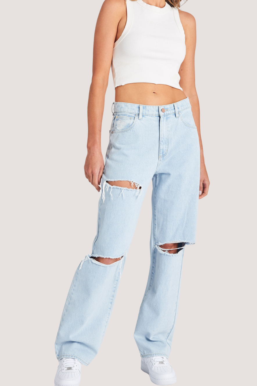 ABRAND - A SLOUCH JEAN - BLEACHED STONE RIP