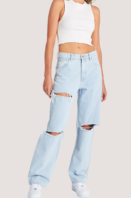 ABRAND - A SLOUCH JEAN - BLEACHED STONE RIP