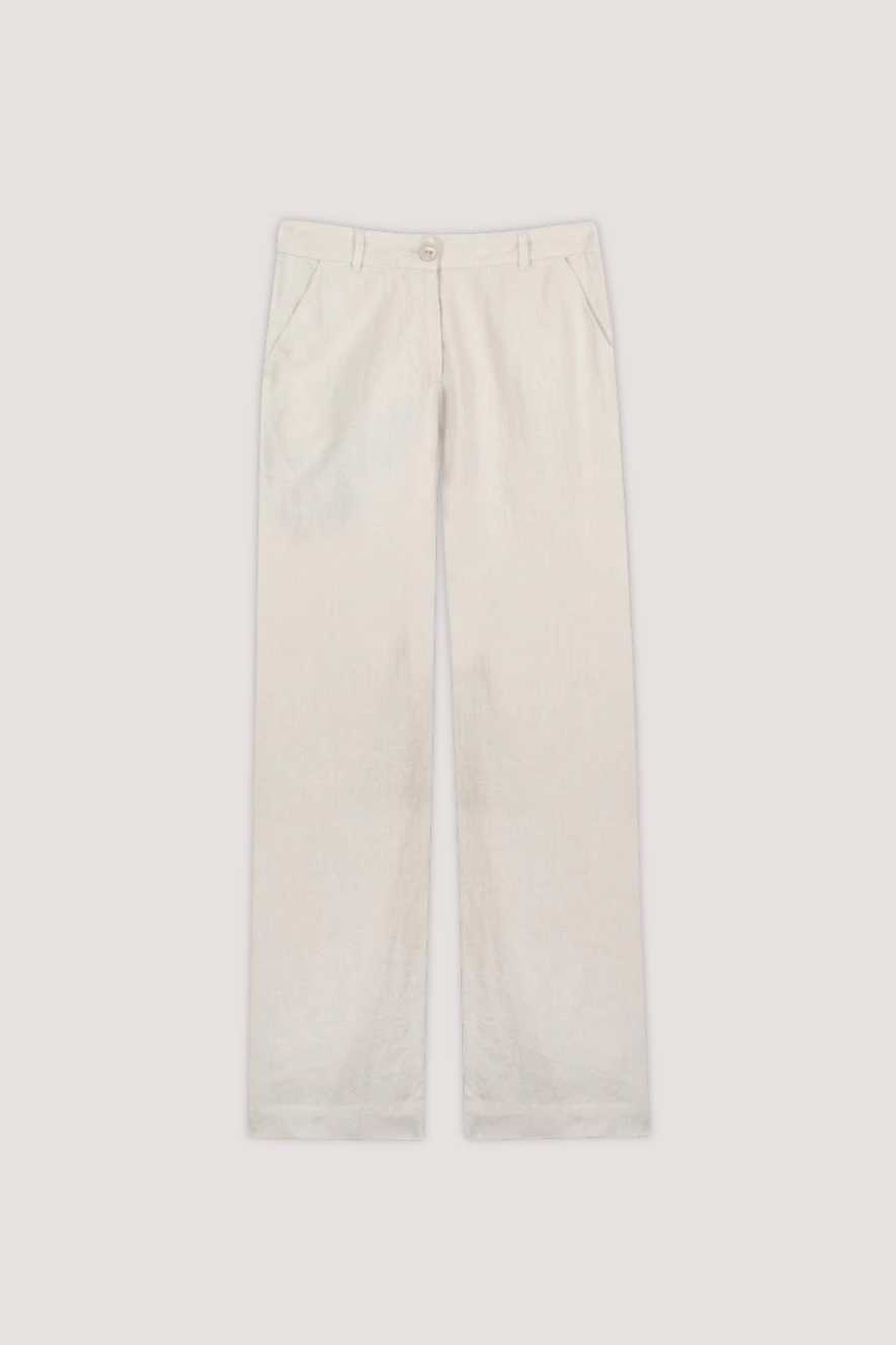 AVENY - BEVERLY LINEN PANT - BIRCH