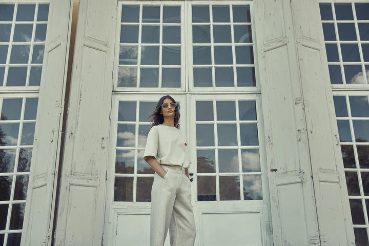 AVENY - BEVERLY LINEN PANT - BIRCH