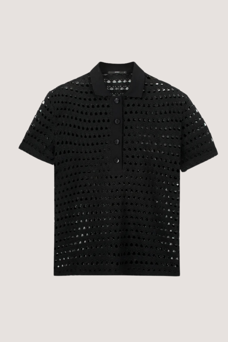 AVENY - MAXELLA CROCHET TOP - BLACK