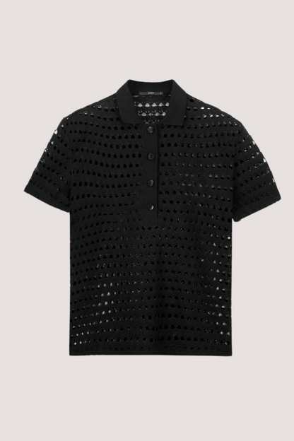 AVENY - MAXELLA CROCHET TOP - BLACK