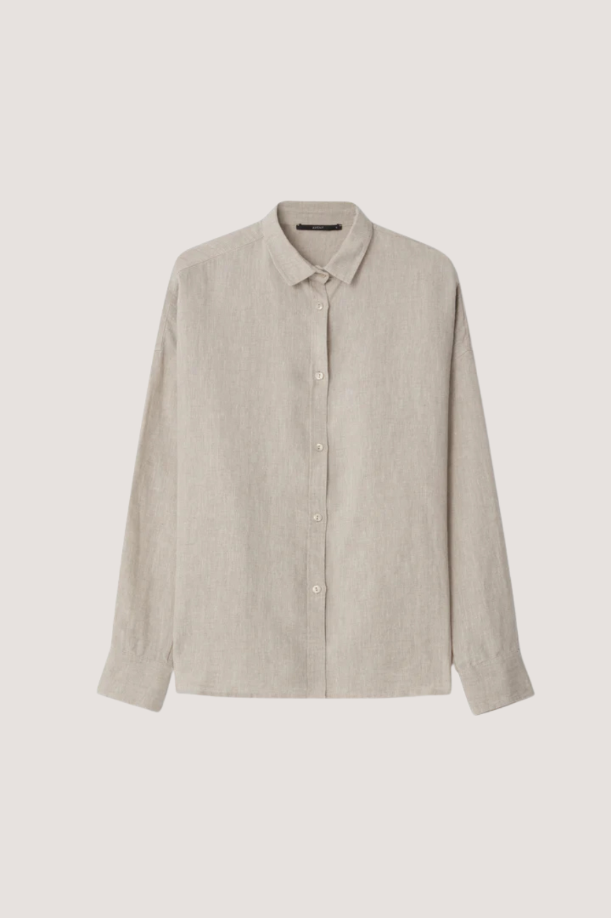 AVENY - MYRA LINEN SHIRT - BIRCH