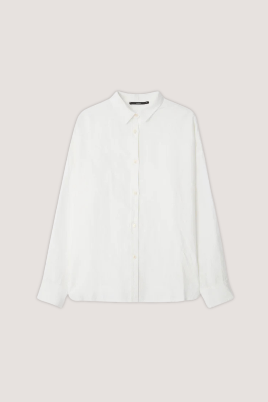 AVENY - MYRA LINEN SHIRT - EGRET