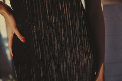 AVENY - SOLANO VELVET DRESS - BLACK