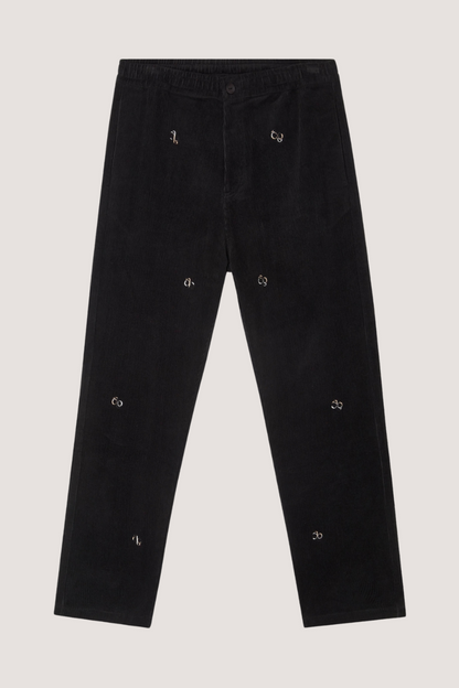 AVENY - SOTO CORD AOP CORDUROY PANTS - BLACK