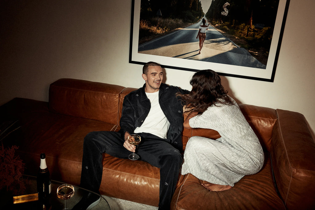 AVENY - SOTO CORD AOP CORDUROY PANTS - BLACK