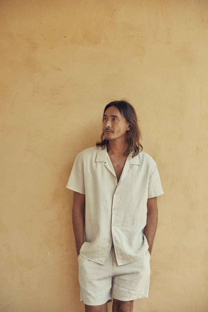 AVENY - WEST LINEN SHORTS - BIRCH