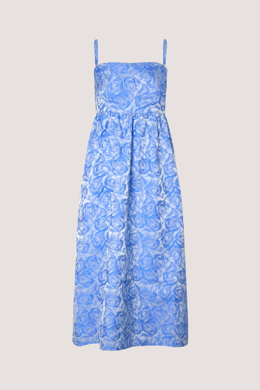 BAUM UND PFERDGARTEN - ALVINA DRESS - BLUE ROSE JACQUARD
