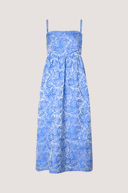 BAUM UND PFERDGARTEN - ALVINA DRESS - BLUE ROSE JACQUARD
