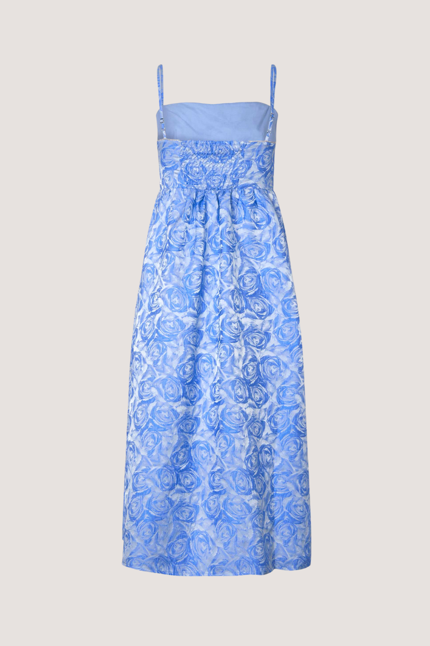 BAUM UND PFERDGARTEN - ALVINA DRESS - BLUE ROSE JACQUARD