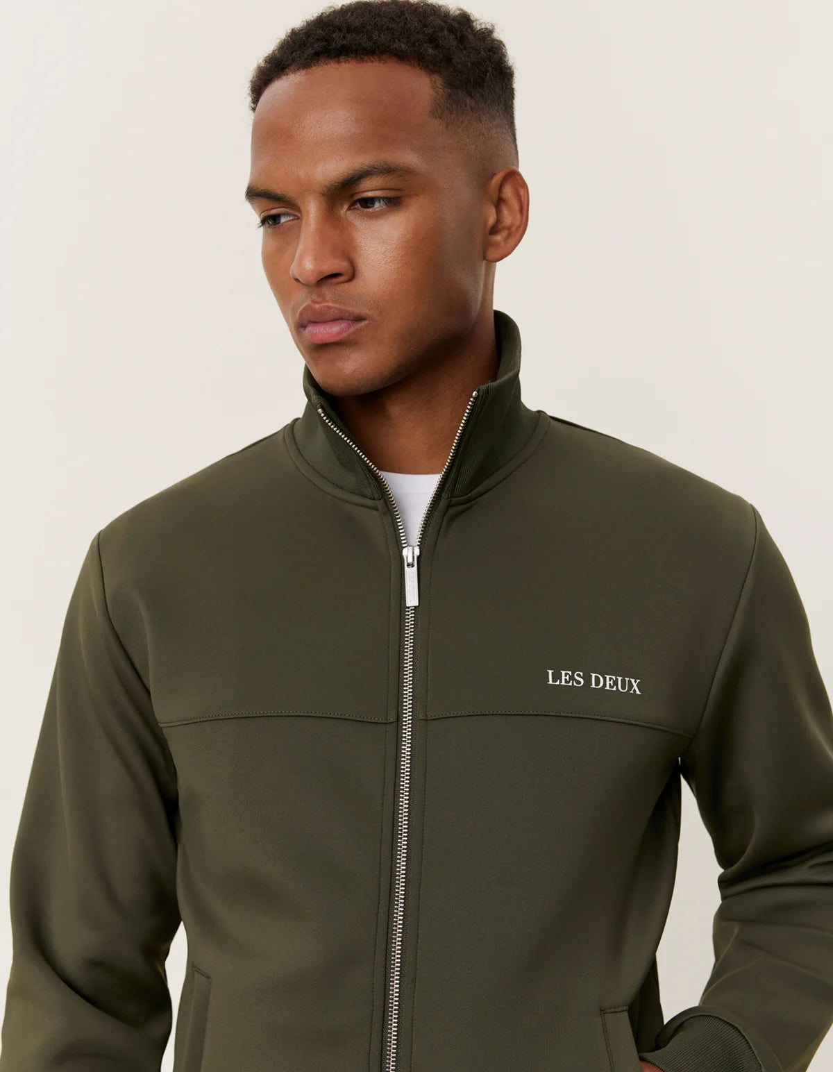 LES DEUX - BALLIER TRACK JACKET - OLIVE NIGHT