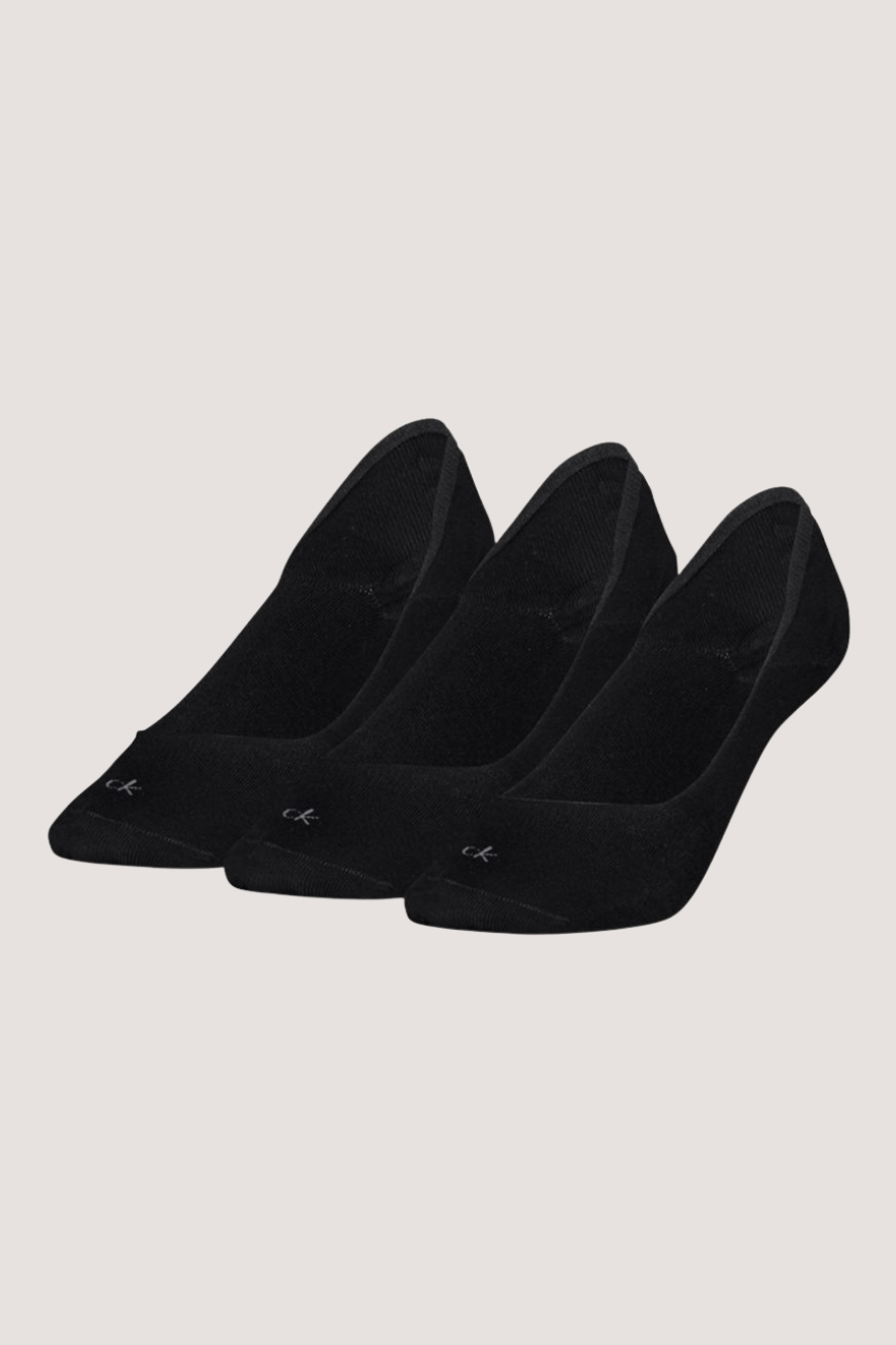 CALVIN KLEIN - WOMEN FOOOTIE LC 3P - BLACK