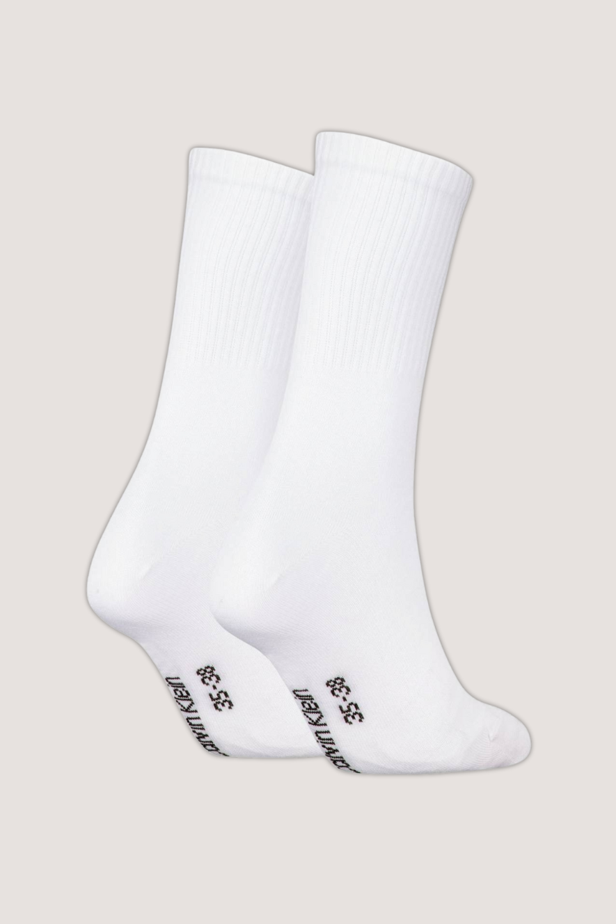 CALVIN KLEIN - WOMEN SOCK 2P MONOGRAM - WHITE