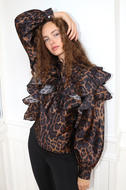 CRÁS - SYLVIA BLOUSE - HAZY LEOPARD