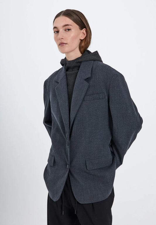 NORR - CANO BLAZER - DARK GREY MELANGE