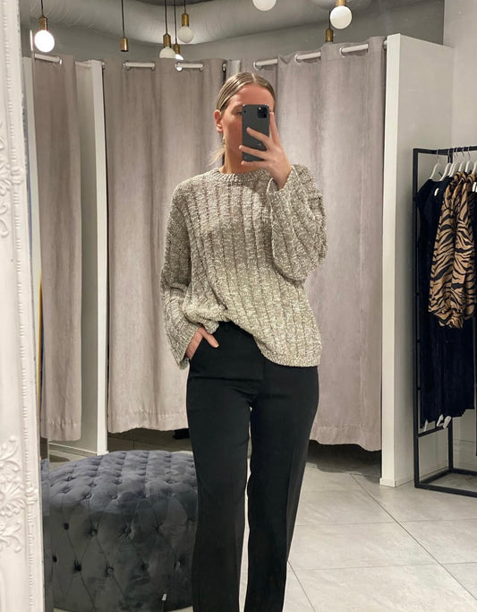 SAMSØE SAMSØE - JULIA CREW NECK - SILVER SAGE