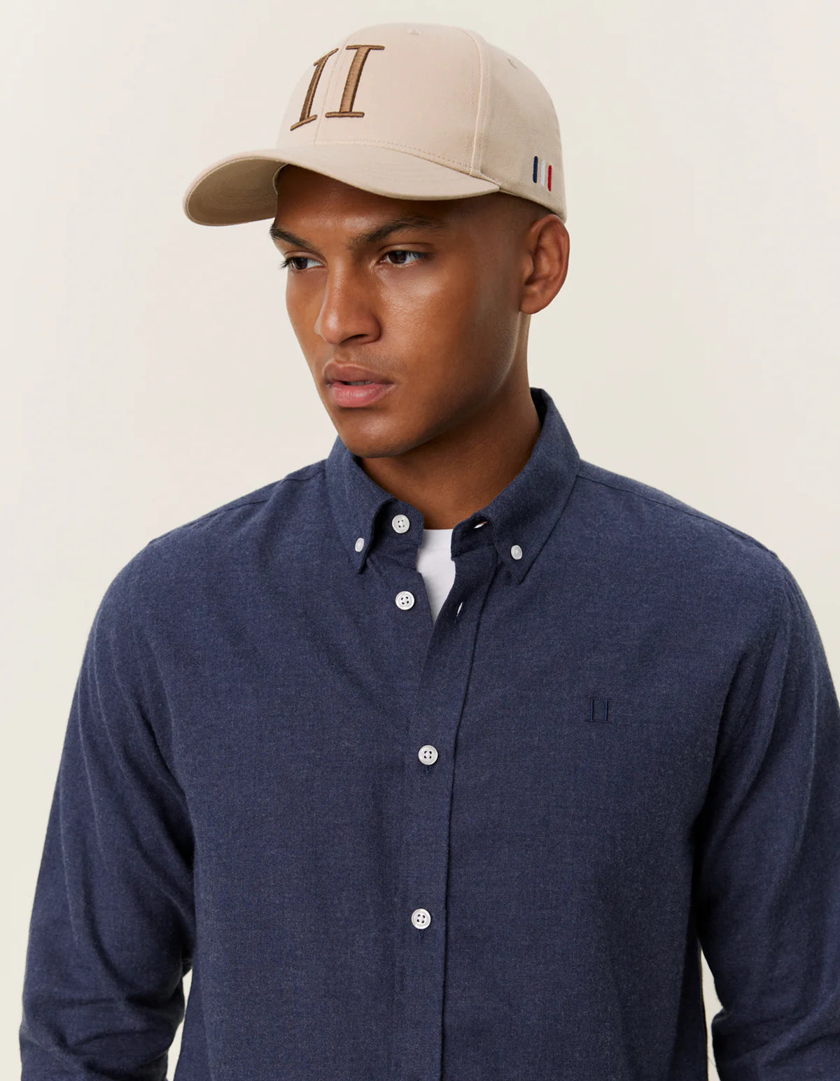 LES DEUX - DESERT REG SHIRT - DARK NAVY MELANGE