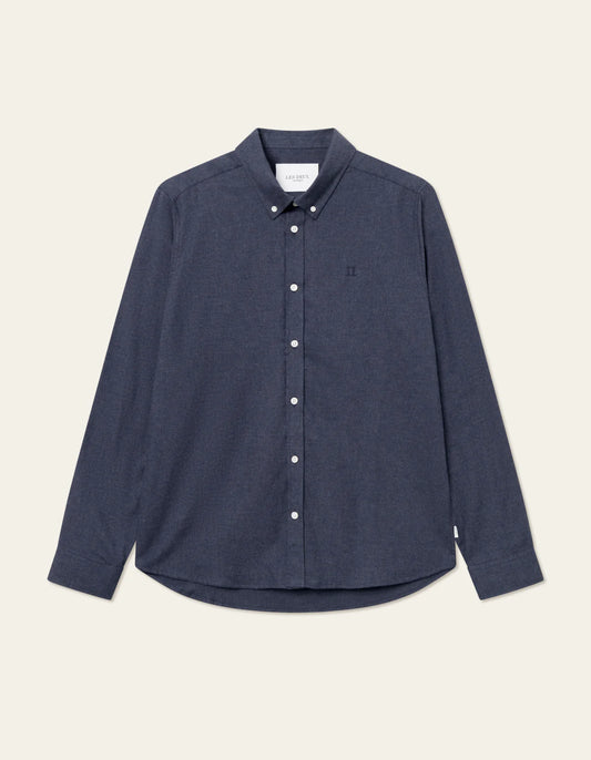 LES DEUX - DESERT REG SHIRT - DARK NAVY MELANGE