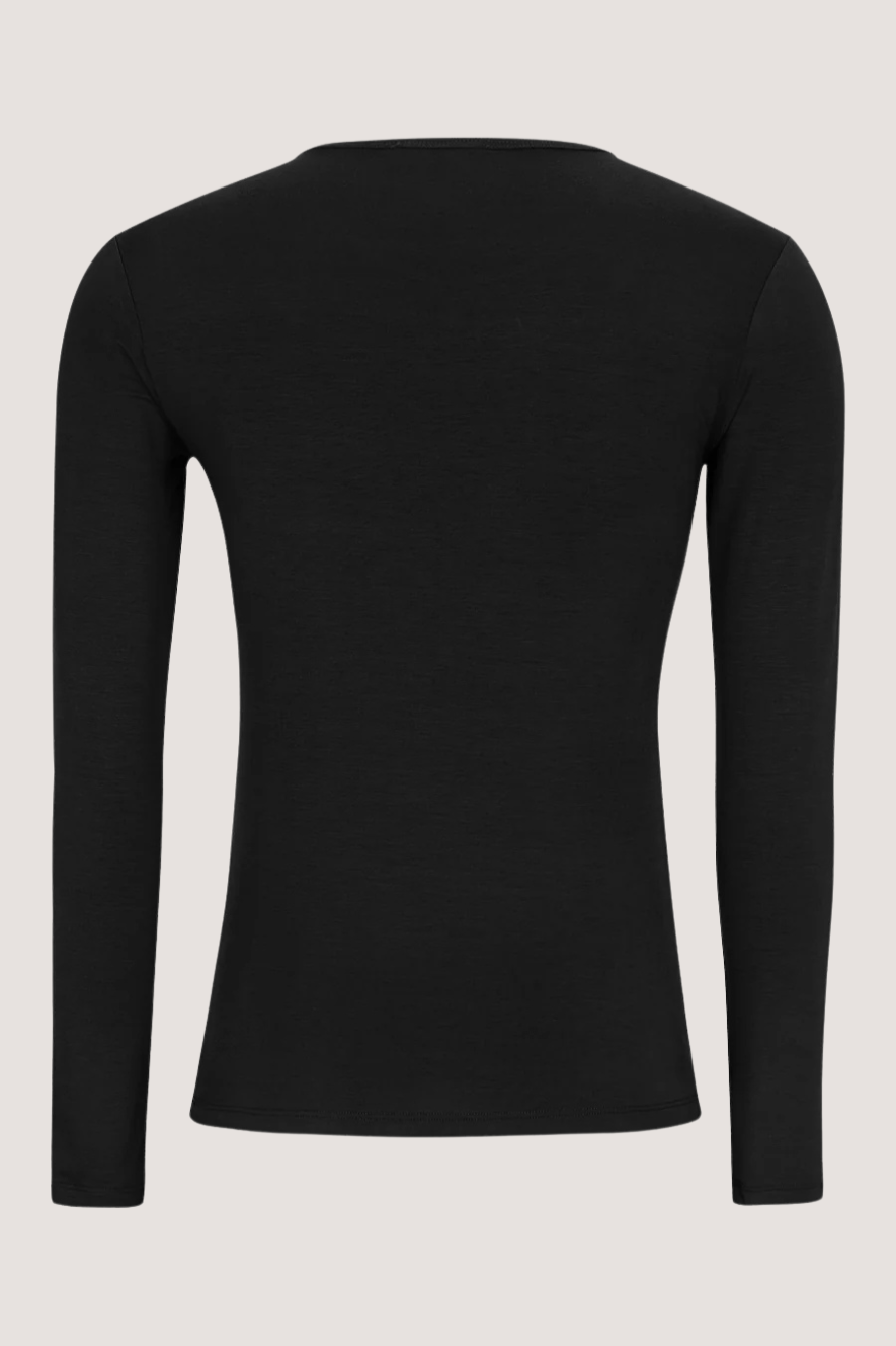 ESMÉ STUDÍOS - ESPENELOPE LS O-NECK SLIM T-SHIRT - BLACK
