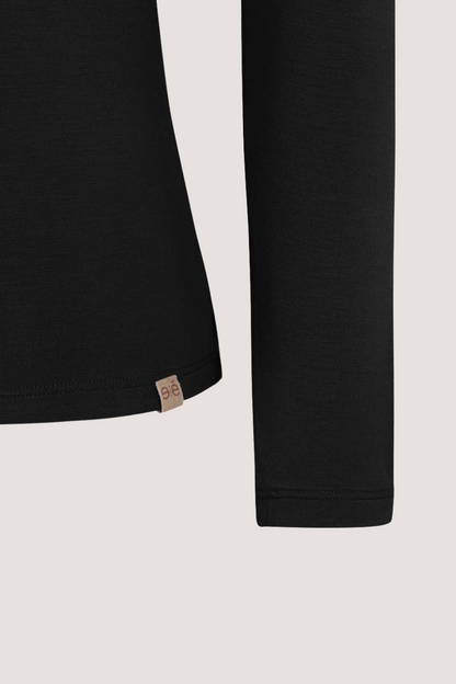 ESMÉ STUDÍOS - ESPENELOPE LS O-NECK SLIM T-SHIRT - BLACK