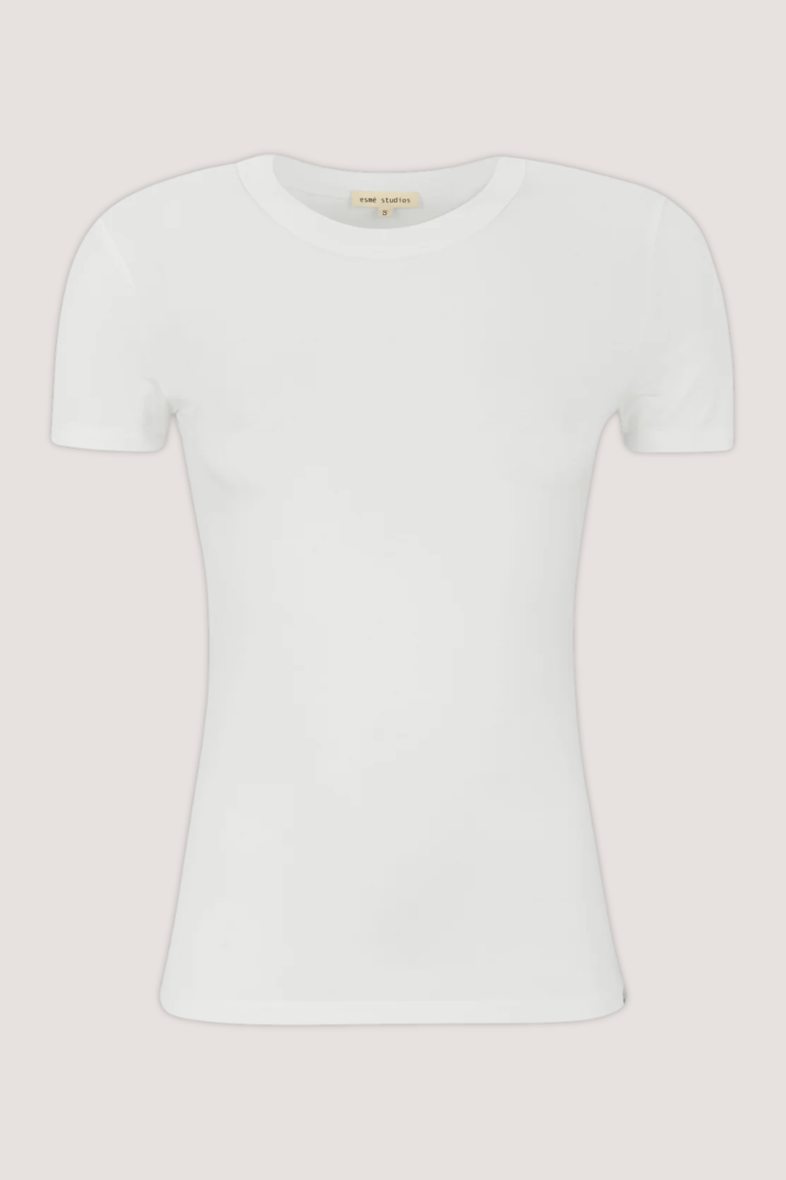 ESMÉ STUDÍOS - ESPENELOPE SLIM FIT T-SHIRT - WHITE