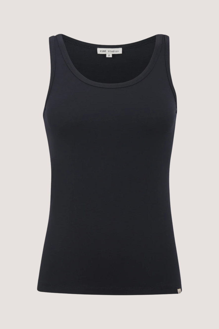 ESMÉ STUDÍOS - ESPENELOPE SLIM FIT TANK TOP - BLACK