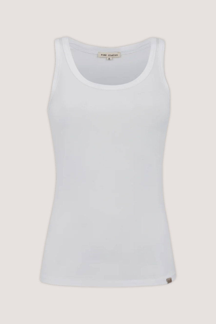 ESMÉ STUDÍOS - ESPENELOPE SLIM FIT TANK TOP - WHITE