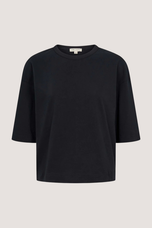 ESMÉ STUDÍOS - ESSIGNE 2/4 BOXY T-SHIRT GOTS - BLACK