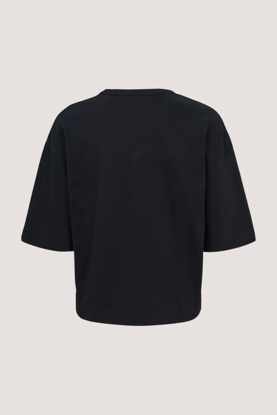 ESMÉ STUDÍOS - ESSIGNE 2/4 BOXY T-SHIRT GOTS - BLACK