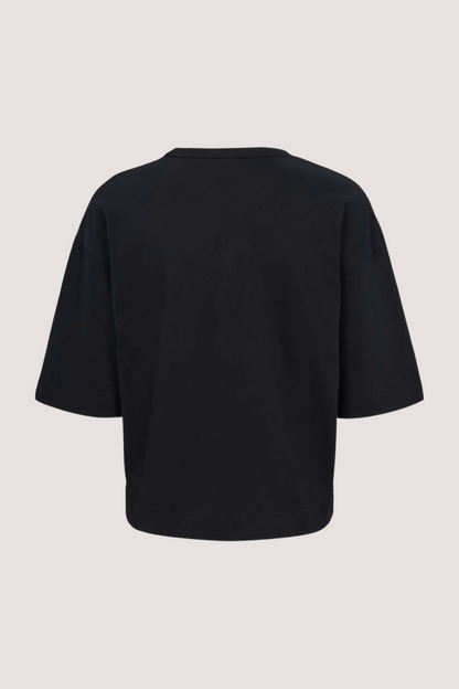 ESMÉ STUDÍOS - ESSIGNE 2/4 BOXY T-SHIRT GOTS - BLACK