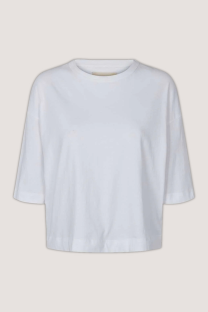 ESMÉ STUDÍOS - ESSIGNE 2/4 BOXY T-SHIRT GOTS - WHITE