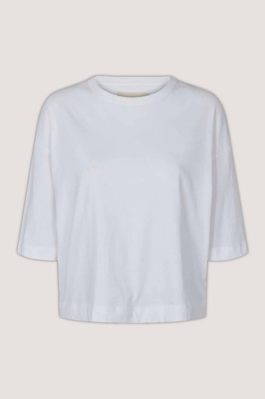 ESMÉ STUDÍOS - ESSIGNE 2/4 BOXY T-SHIRT GOTS - WHITE