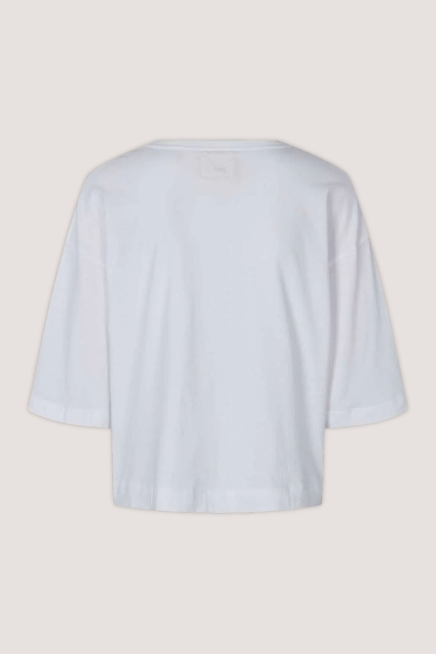 ESMÉ STUDÍOS - ESSIGNE 2/4 BOXY T-SHIRT GOTS - WHITE