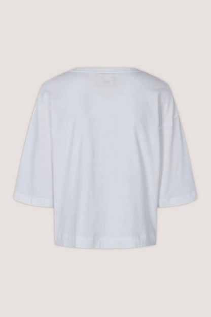 ESMÉ STUDÍOS - ESSIGNE 2/4 BOXY T-SHIRT GOTS - WHITE