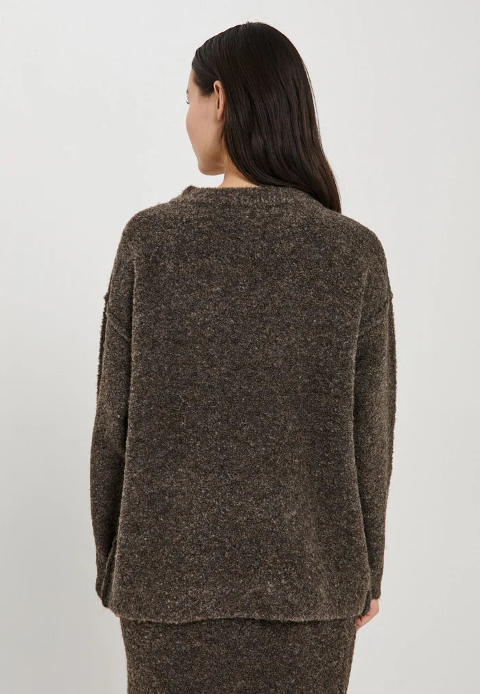 NORR - FILINE KNIT TOP - DARK BROWN