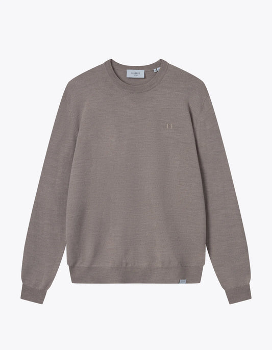 LES DEUX - GREYSON MERINO KNIT - DARK SAND MELANGE