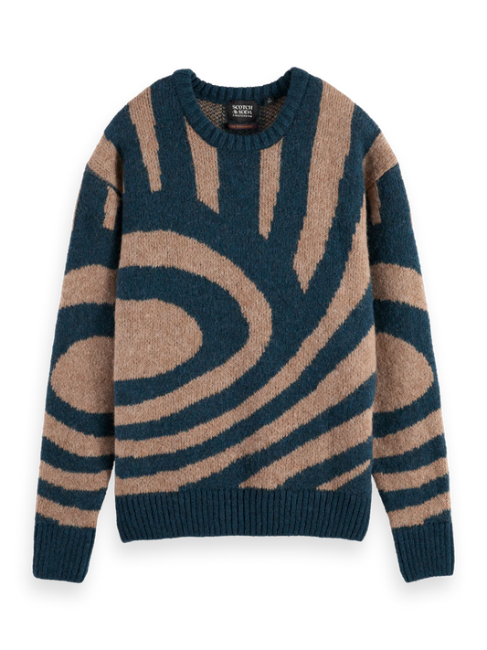 SCOTCH & SODA - HAIRY BIG WAVES DROPPED SHOULDER SWEATER - NIGHT LOGO WAVE