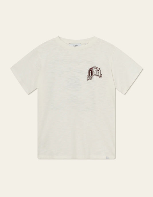 LES DEUX - HOTEL T-SHIRT - LIGHT IVORY/DARK BURGUNDY