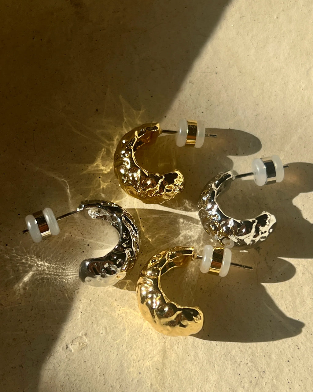 LUV AJ - MINI MOLTEN HOOPS - SILVER