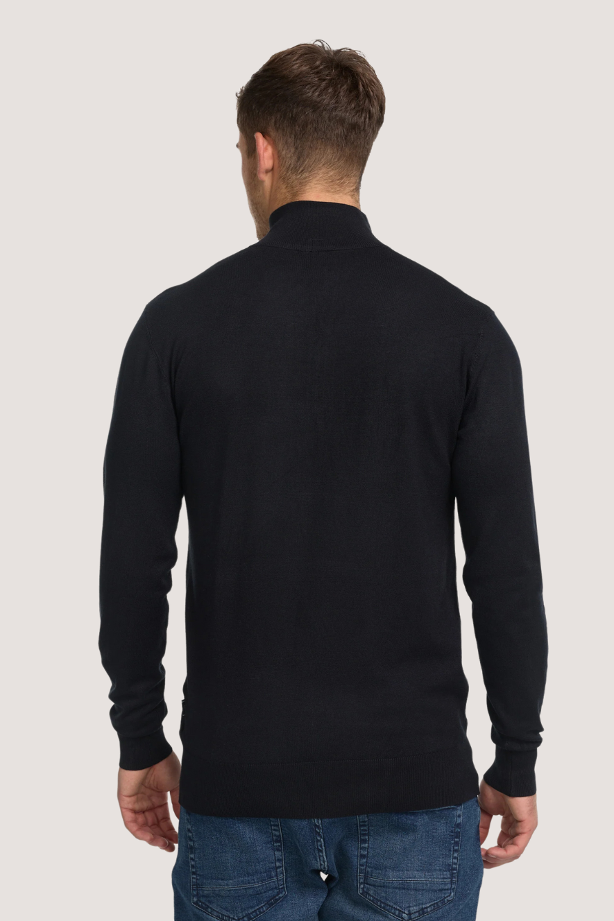 JEFF - FRANKIE KNIT HALF ZIP - BLACK