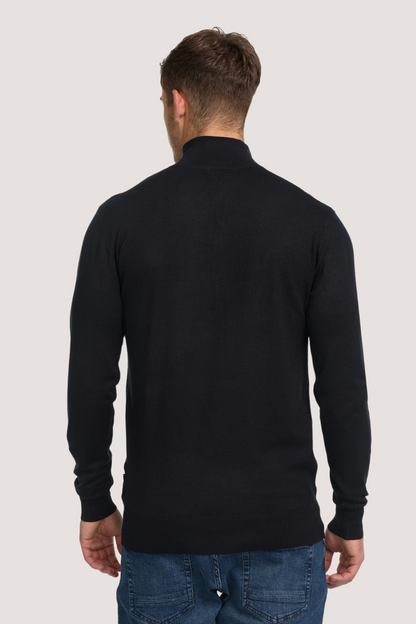 JEFF - FRANKIE KNIT HALF ZIP - BLACK