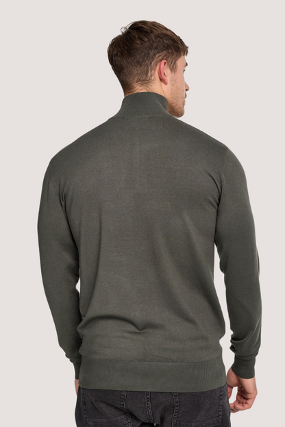 JEFF - FRANKIE KNIT HALF ZIP - GREEN