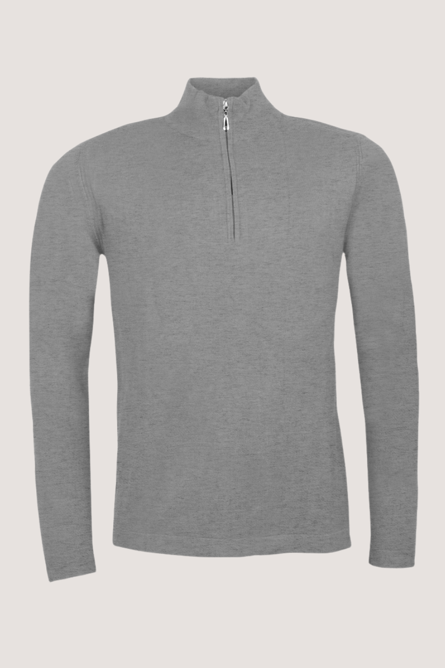 JEFF - FRANKIE KNIT HALF ZIP - GREY